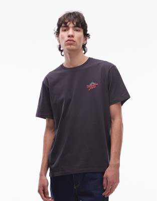 Wrangler graphic t-shirt with script logo in washed black