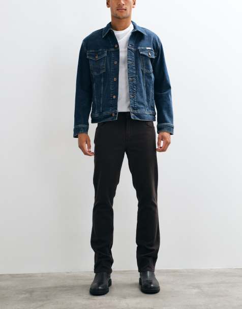 Wrangler greensboro straight leg denim jeans in brown - view 1