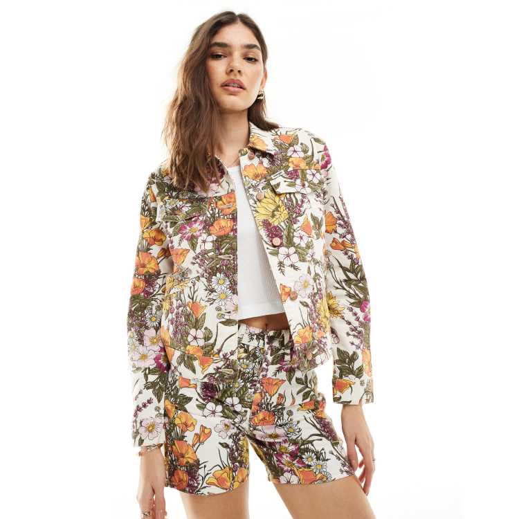 Wrangler heritage floral print denim jacket in multi co-ord | ASOS