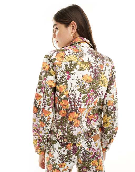 Wrangler heritage floral print denim jacket in multi co-ord | ASOS