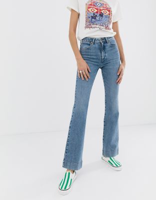 wrangler high rise flare jeans