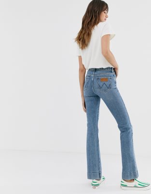 wrangler flare high rise jeans