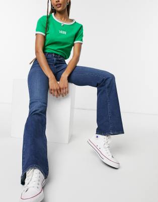 wrangler high rise flare jeans
