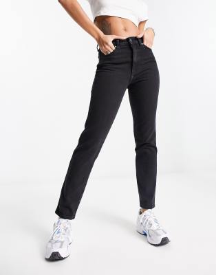 high rise skinny jean in black