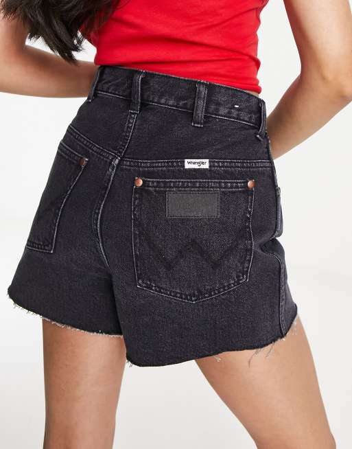 Wrangler high best sale waisted denim shorts