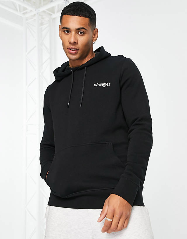 Wrangler - hoodie with logo in black