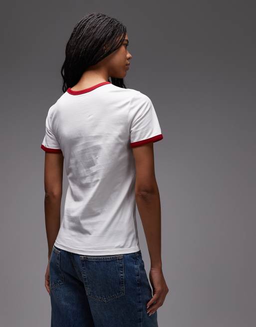 Wrangler - Hvid T-shirt med ringer-detaljer og cowboy-slogan, 4 af 4