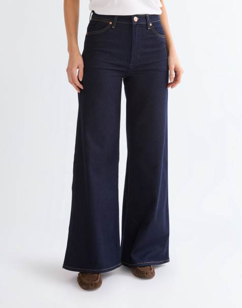 Wrangler - Indigoblå jeans med høj talje og brede ben - view 1