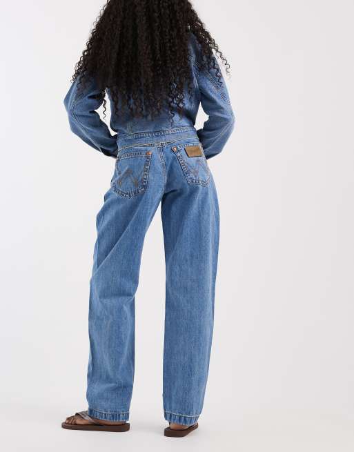 Wrangler jean barrel super ample bleu moyen, 3 de 5
