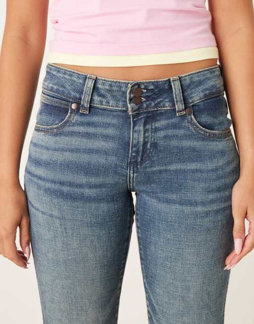 Wrangler - Jean bootcut à taille basse - Bleu moyen vintage délavé, 5 de 5