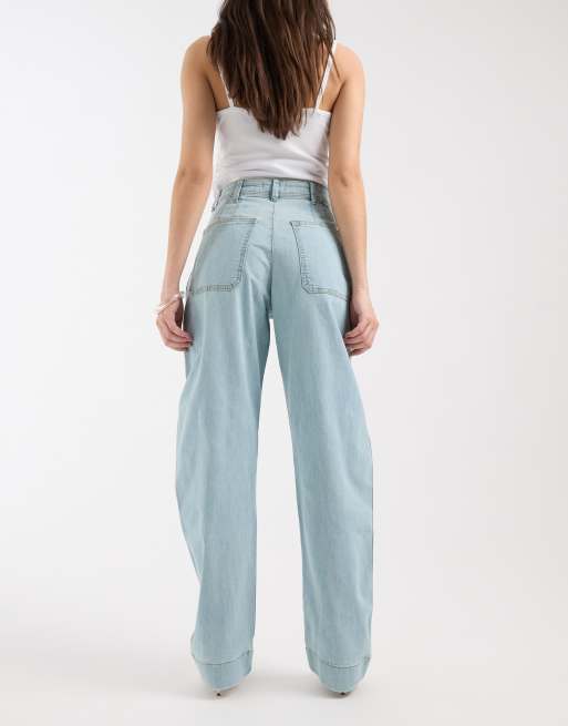 Wrangler - Jean bouffant - Bleu clair délavé, 3 de 5