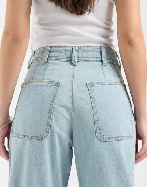 Wrangler - Jean bouffant - Bleu clair délavé, 4 de 5