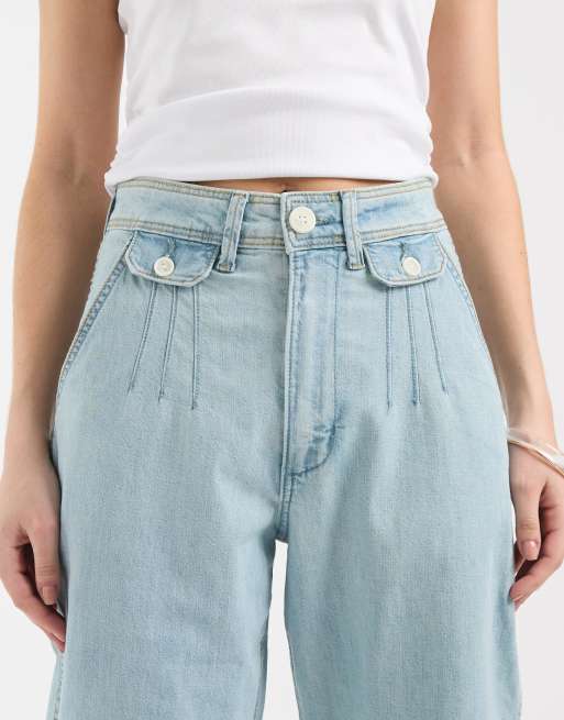 Wrangler - Jeans a cilindro lavaggio blu chiaro, 5 di 5