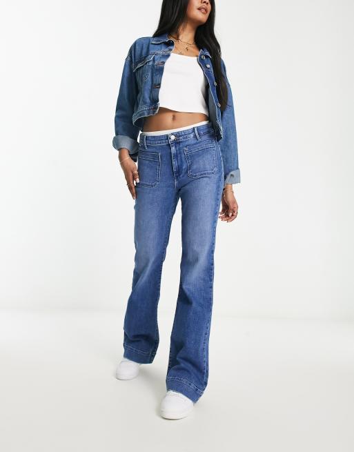 Wrangler - Jeans a zampa blu medio con tasche sul davanti , 4 di 5