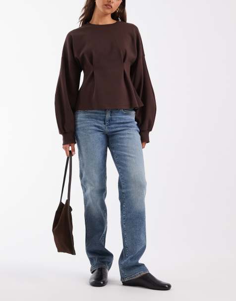 Wrangler jeans dritti in denim blu medio - view 1