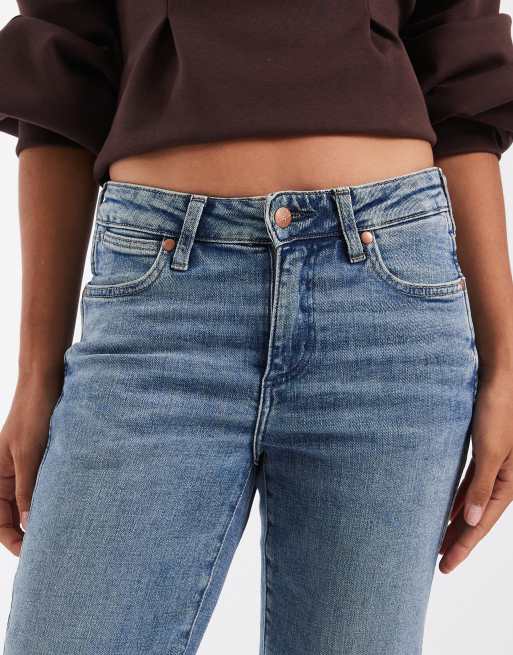 Wrangler jeans dritti in denim blu medio, 5 di 5