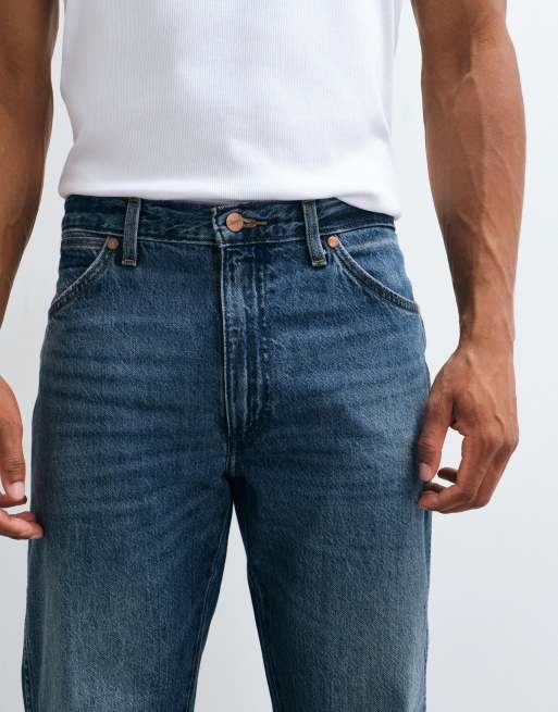 Wrangler jeans in denim a gamba dritta 13mwz lavaggio medio, 5 di 5