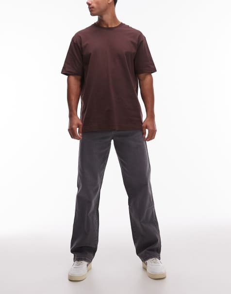 Wrangler - Jeans larghi dritti nero slavato - view 1