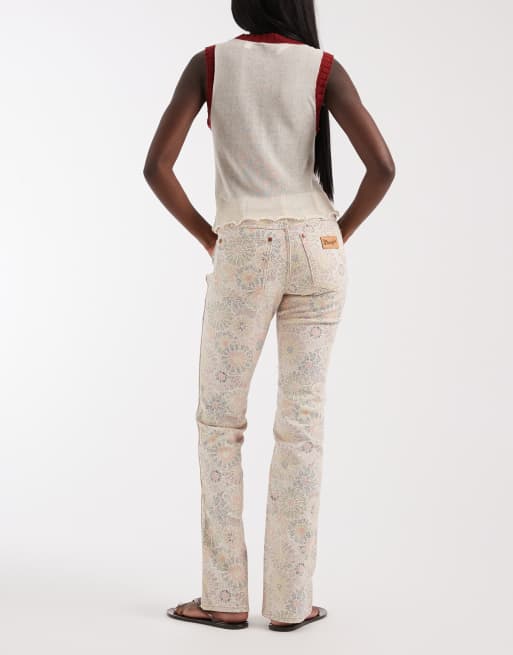 Wrangler – Jeansy bootcut w kwiatowy wzór, 2 z 5