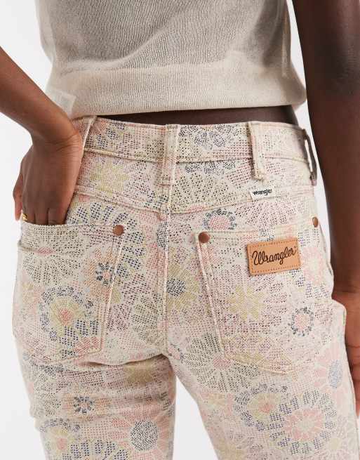 Wrangler – Jeansy bootcut w kwiatowy wzór, 4 z 5