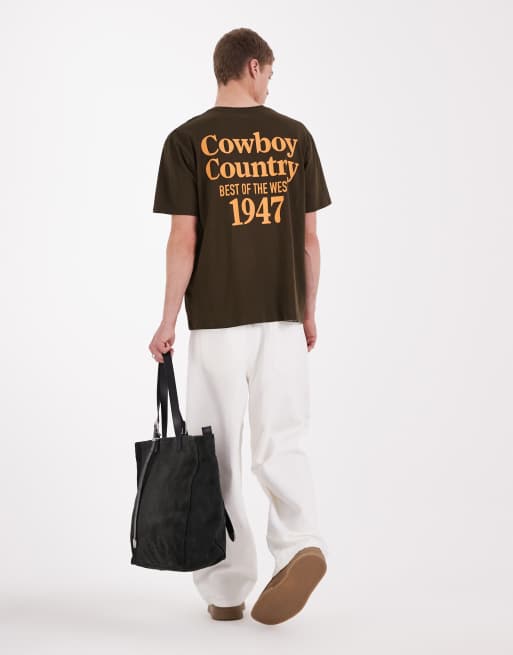 Wrangler – Kakifärgad t-shirt i vintagestil