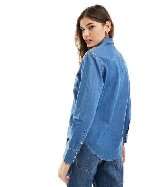 Wrangler – Klassisches Western-Jeanshemd in mittlerer Waschung, 3 von 4