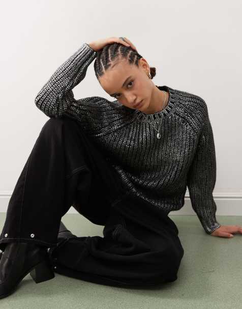 Wrangler knitted jumper in silver - view 1