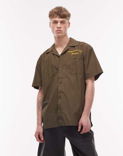 Wrangler – Kurzärmliges Utility-Hemd in Khaki - view 1