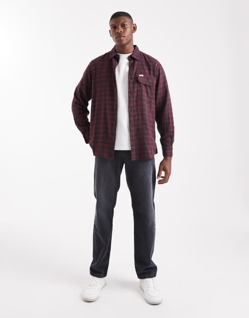 Wrangler - Langærmet flonelskjorte med rødt/sort tern, 2 af 5