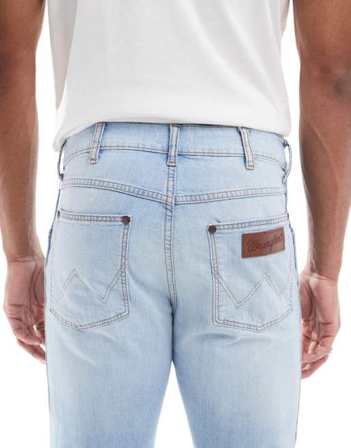 Wrangler – Larston – Avsmalnande, smala jeans med ljusblå tvätt, 4 av 5