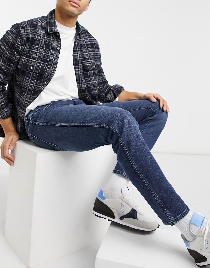 Wrangler – Larston – Blå smala jeans