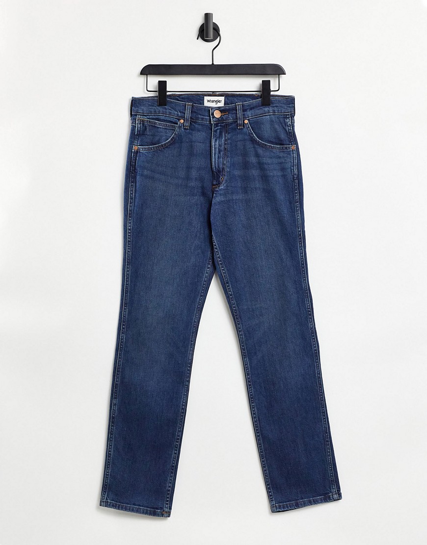 Wrangler – Larston – Blå smala jeans-Svart