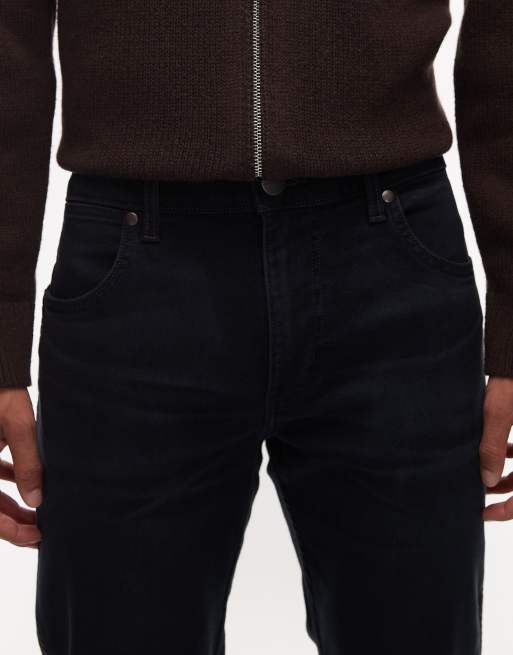 Wrangler - Larston - Jeans slim affusolati nero slavato, 4 di 5
