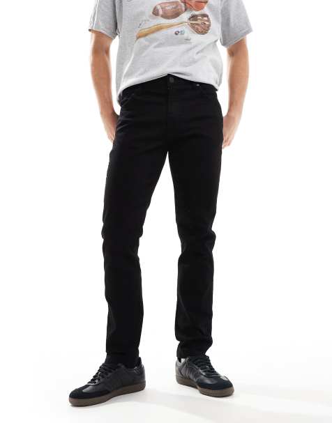 Wrangler Larston slim tapered fit jeans in washed black - view 1