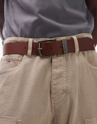 Wrangler Leather Buckle Belt In Brown