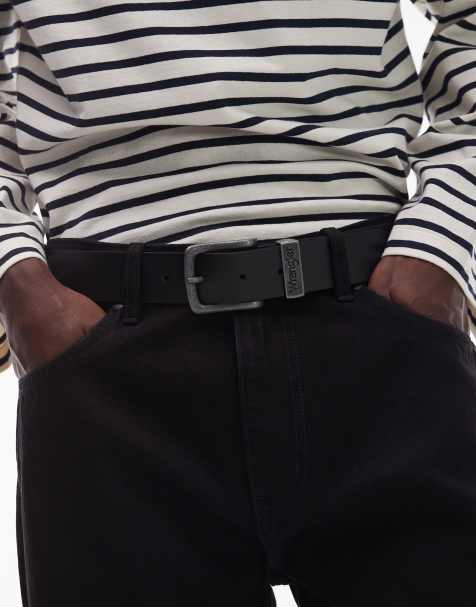 Wrangler – Ledergürtel in Schwarz mit Schnalle - view 1