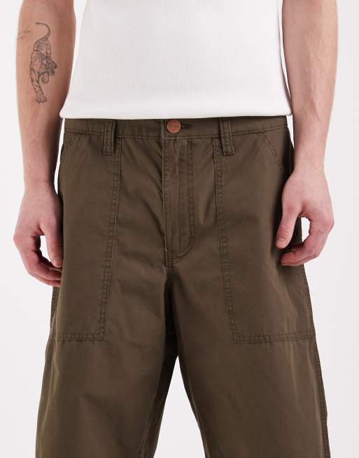 Wrangler - Lichtgewicht utility short van katoen in kaki, 4 van 5