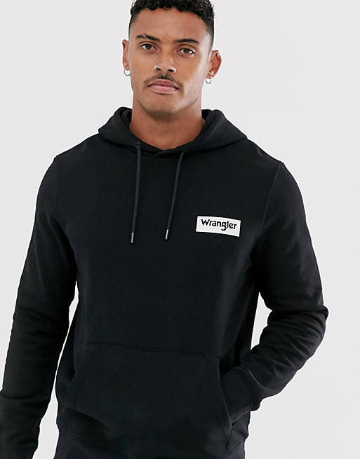 Wrangler logo hoodie in black | ASOS