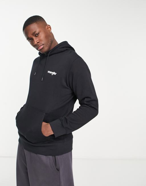 Wrangler logo hoodie in black | ASOS