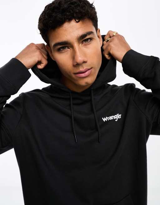 Wrangler logo hoodie in charcoal