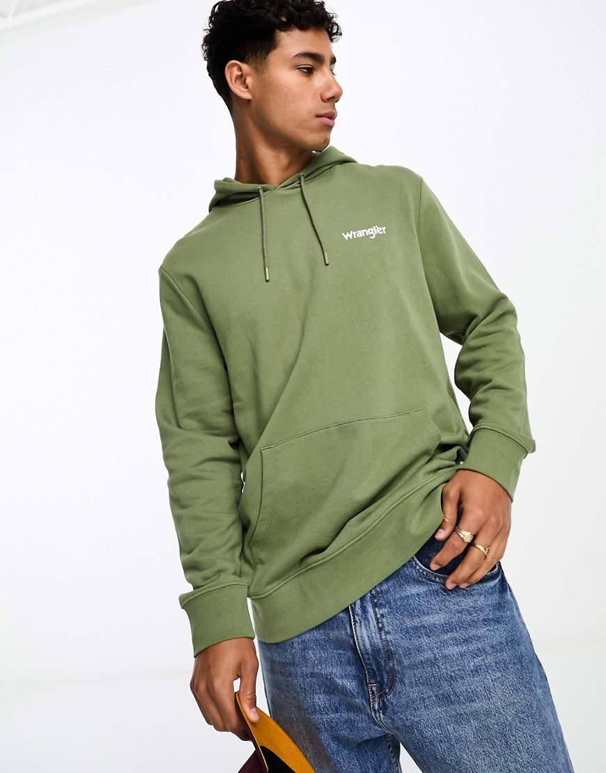 Wrangler logo hoodie in khaki-Green