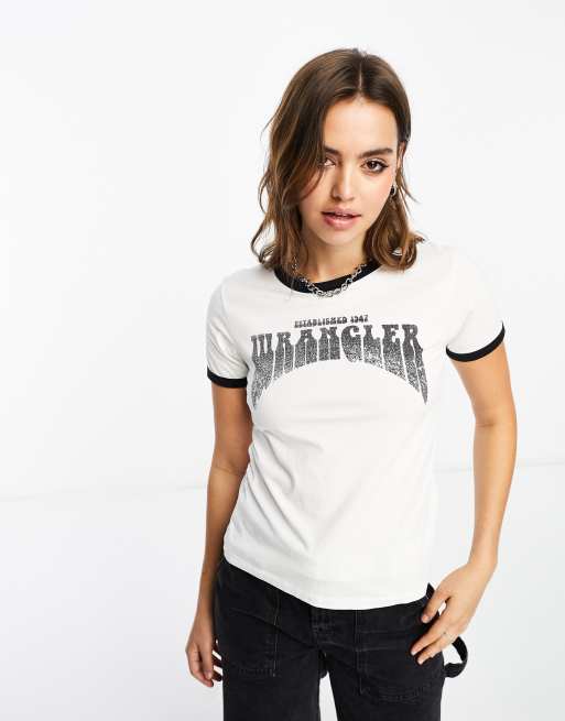 black and white ringer tee