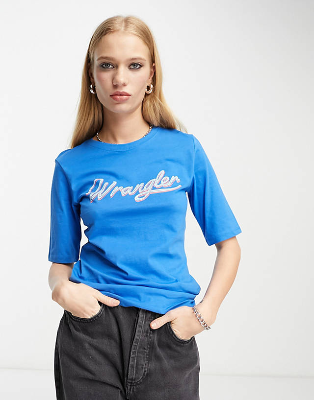 Wrangler - logo t-shirt in blue