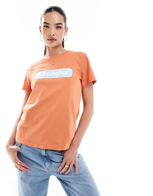 Wrangler - logo t-shirt in orange