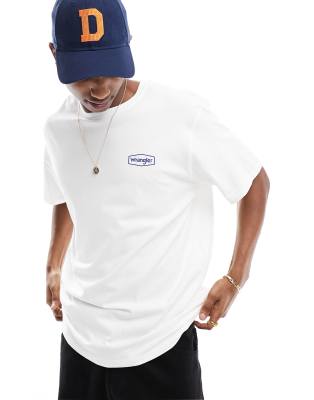 Wrangler logo tee in white