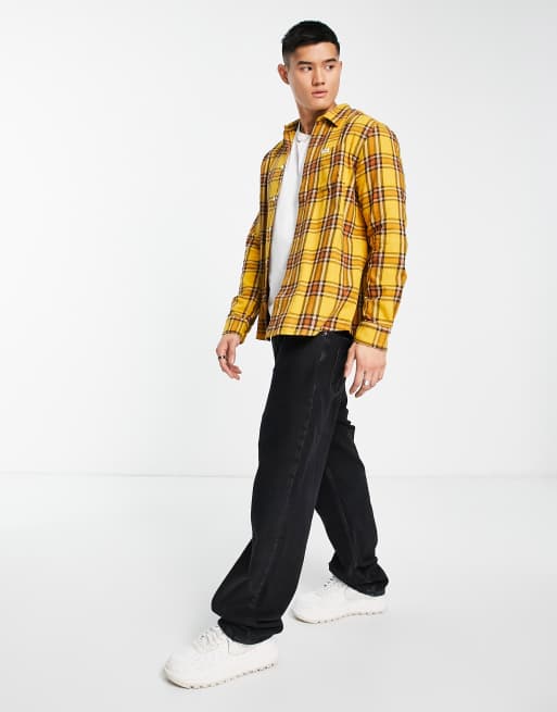 Wrangler long sleeve check shirt in yellow