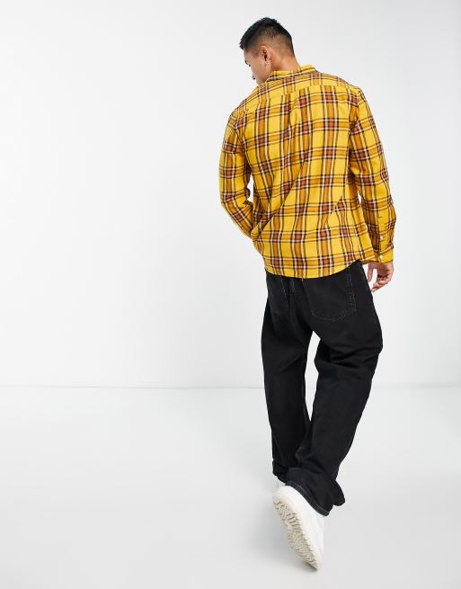 Wrangler long sleeve check shirt in yellow | ASOS