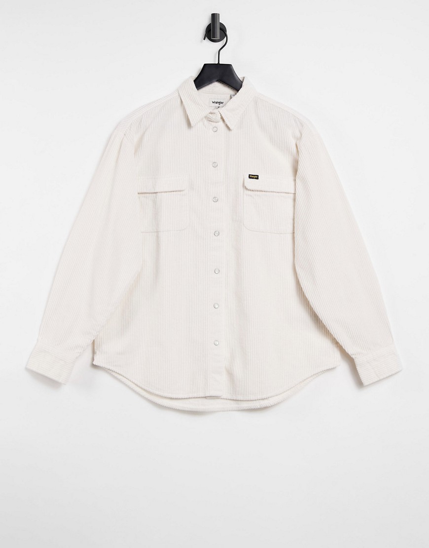 Wrangler loose cord shirt in white