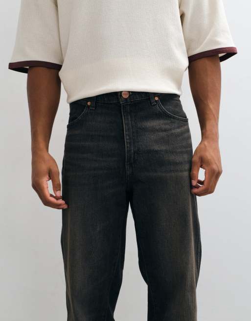 Wrangler loose straight jeans in washed black, 4 of 5