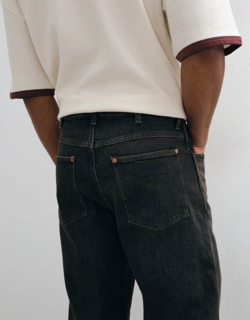 Wrangler loose straight jeans in washed black, 5 of 5